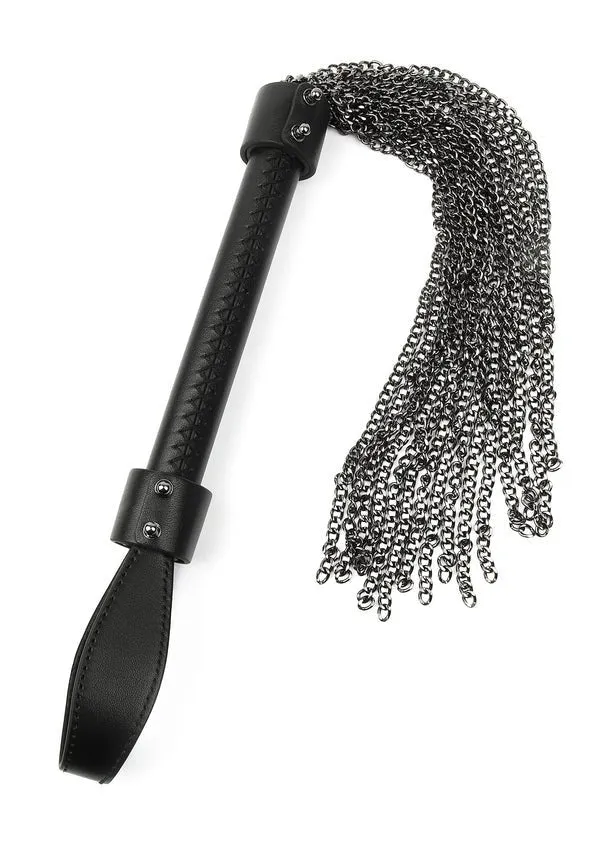 Peitsche aus echtem Leder mit Kette – Schwere Kettenpeitsche 61 cm